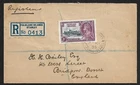 FALKLAND ISLANDS TO ENGLAND UK KGV SILVER JUBILEE ON REGD FIRST DAY COVER 1935