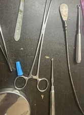 Lot 6 Medical Surgical Instruments Miltex, Bard Parker Scalpel, Amico Vintage