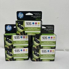 HP 935 Cyan/Magenta/Yellow Original Ink Cartridges - LOT OF 5 - FEB/MAR 2026