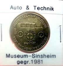 DEUTSCHES AUTO & TECHNIK MUSEUM 1981 SINSHEIM/KRAICHGAU Medaille 30mm 12g Messin