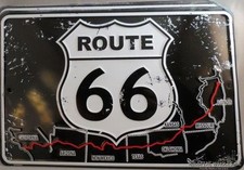 WHOLESALE LOT OF 6 METAL TIN RT ROUTE 66 SIGNS MADE IN THE USA Ca Az NM Tx Ok +