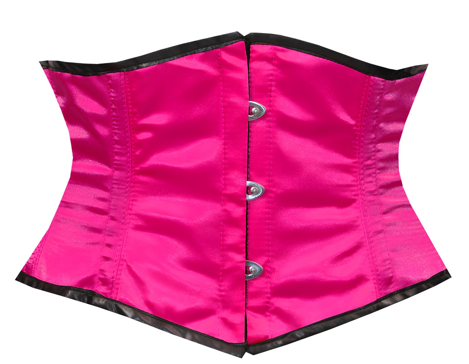 Hot Pink Satin Underbust Corset Waist Trainer Size M 26-image