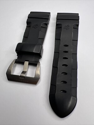 Panerai 26mm - 22mm Black Accordion Rubber Dive Strap & 22mm