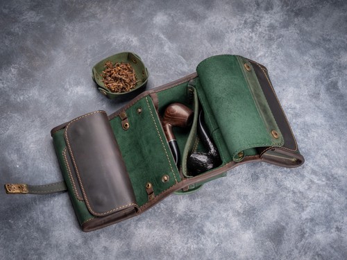 Borsa per pipa e tabacco custodia in pelle per pipa da fumo e accessori - Foto 10 di 15