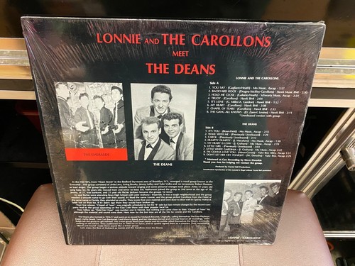 Lonnie & the Carollons meet The Deans LP Crystal Ball 1988 EX in SHRINK - Picture 2 of 2