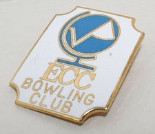 ECC BOWLING CLUB PIN BADGE BOWLS ASSOCIATION COLLECTABLE VINTAGE RETRO