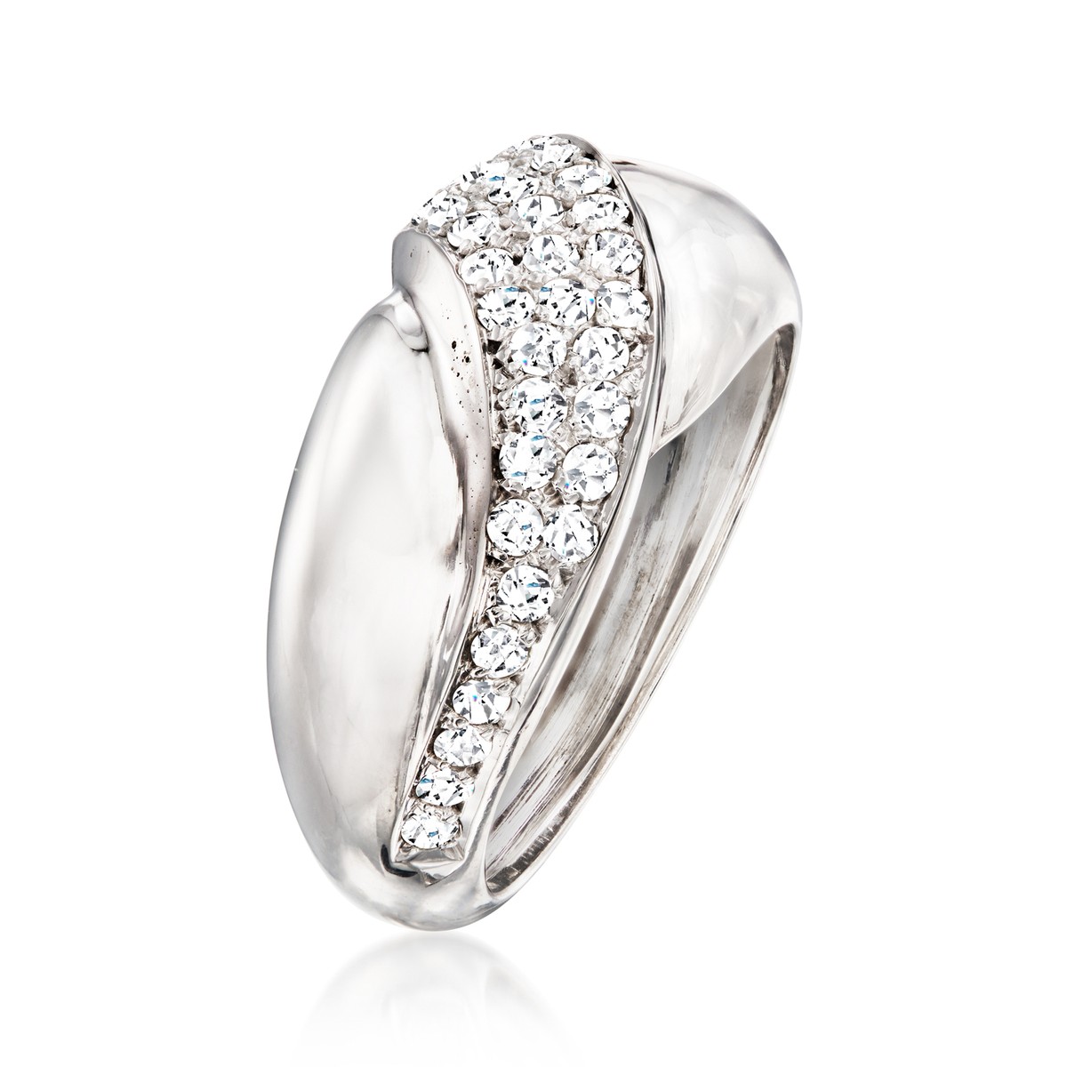 Vintage .70 ct. t.w. Diamond Stripe Ring in 14kt White Gold