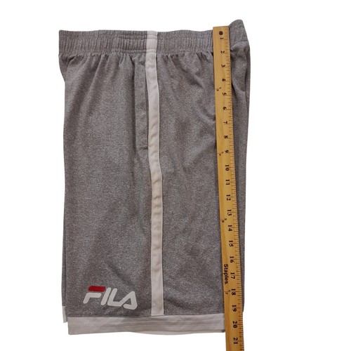 FILA athletic shorts Boy XL (18/20)gray+wht trim/elastic waist+drwstrng/leg logo - Picture 8 of 12