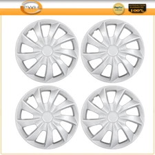 4 Set 16 Inch Wheel Hub Caps Silver Wheel Cover Wheel Trim Kit Snap-On Fits R16