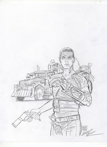 Mad Max Fury Road Furiosa ORIGINAL PENCIL SKETCH by Tim Shinn