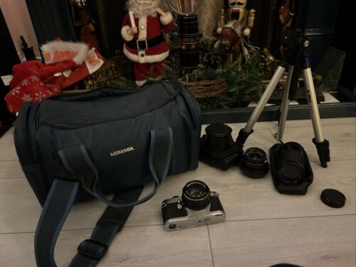Lote de paquete de lentes y accesorios vintage para cámara fotográfica Pentax MG SLR bolsa de viaje - Imagen 1 de 8