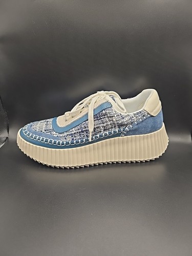 NEW Dolce Vita Dolen Womens Oxford Navy Blue Multi Woven Sneaker Shoes Size 8M