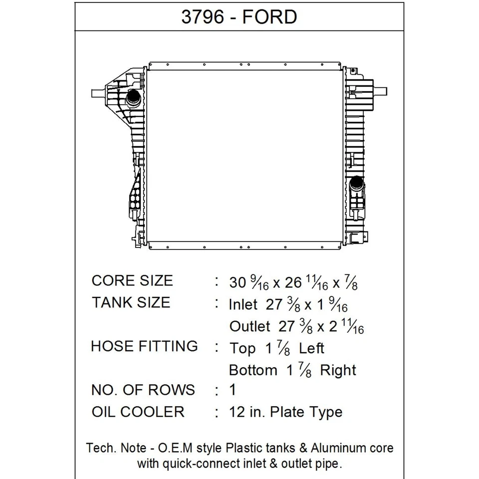 CSF OEM Radiator | Fits 2008-2016 Ford F250 F350 Super Duty | 3796 - Image 2 of 2