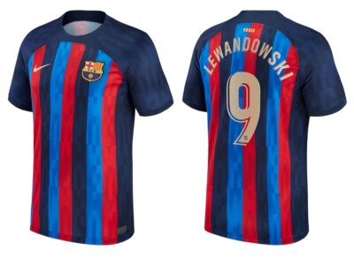 Trikot Nike FC Barcelona 2022-2023 Home Lewandowski I Heim Barca Flock 