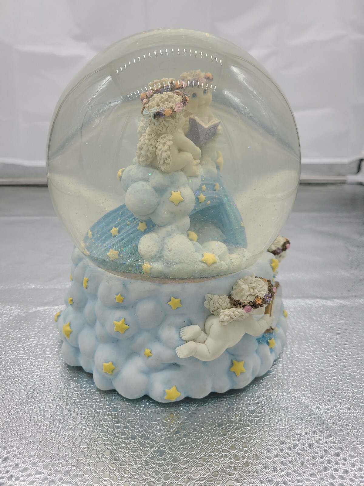 Westland Cherubs Dreamsicles Flying Lesson Musical Snow Globe Fly Me to