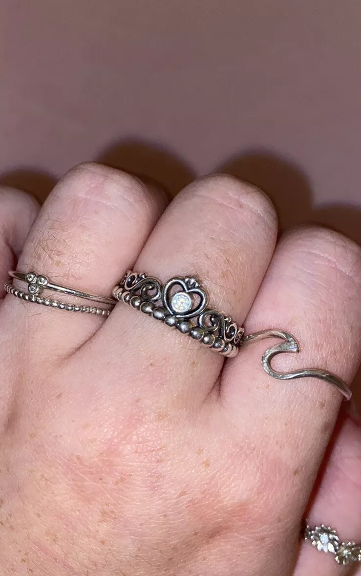 Pandora crown ring silver deals