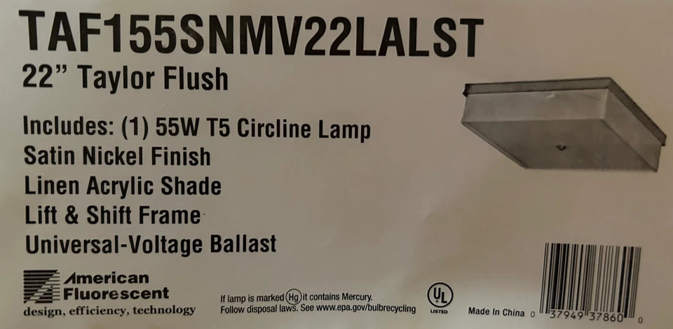 AFX Inc. TAF155SNMV22LALST 22” Taylor Flush Mount Satin Nickel 55 Watts - Image 3 of 4