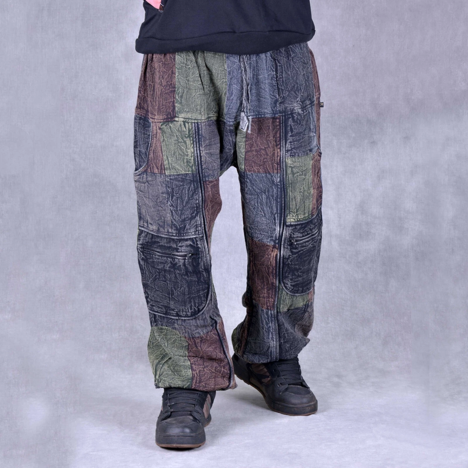 PATCHWORK STONEWASHED TROUSERS Pants Unisex Psytrance Hippie Festival Heavy Duty
Opens in a new wind