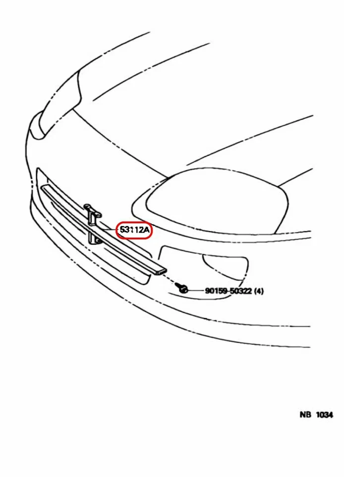 Parachoques delantero parrilla radiador Toyota JZA80 SUPRA MK4 93-02 53112-14070-C0 genuino Foto 3 de 3