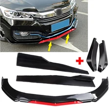 Front Bumper Lip Splitter Spoiler Body Kit + Side Skirt For Honda Accord X
