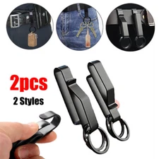 2Pcs Detachable Dual Quickdraw Tactical Duty Belt Clip Key Rings Quick Release