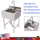 1 Compartment Stainless Steel Sink kitchen Sink Free Standing Hand Washing Sink