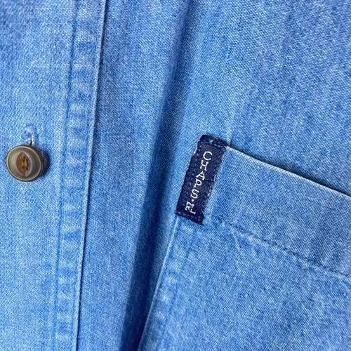 Chaps Ralph Lauren Button Down Shirt Mens XL Blue Long Sleeve Rugged Workwear - Picture 8 of 14