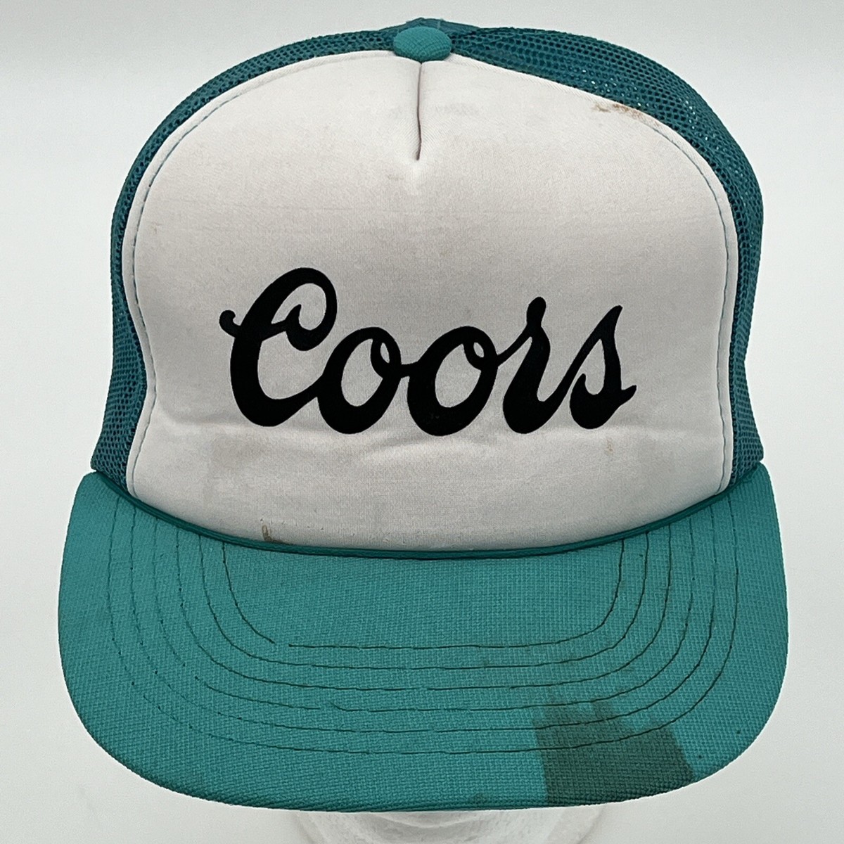 Coors Beer Hat - Vintage 80s 90s Teal SnapBack MeshBack Baseball