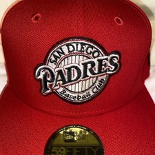7 5/8 san diego padres red 1998 world series off white UV bottom fitted hat