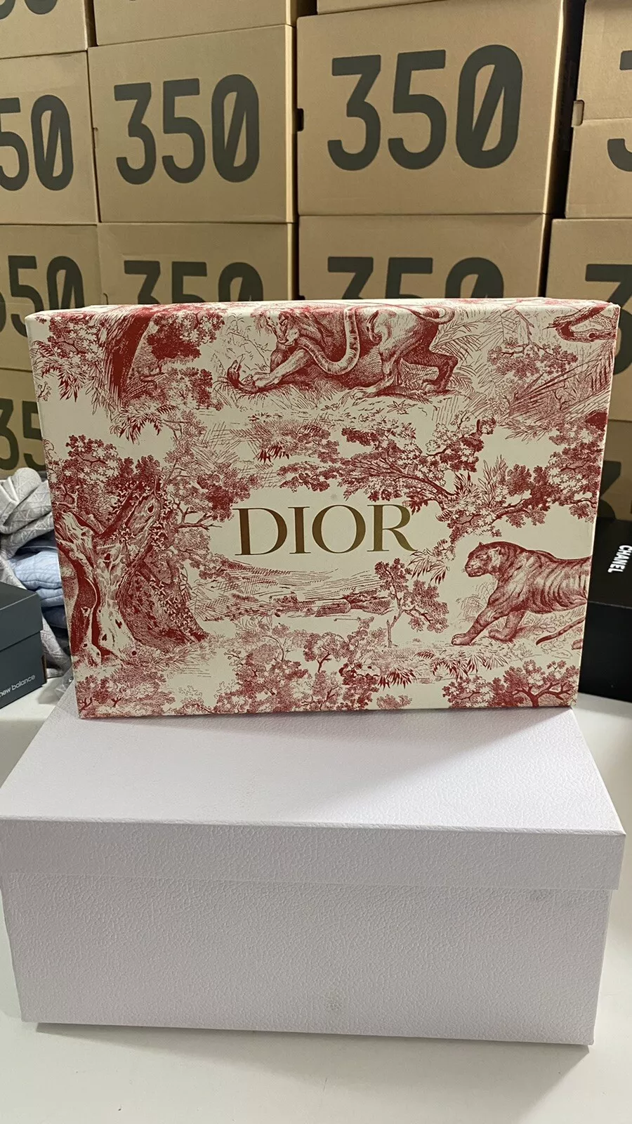 Boîte cadeau Dior limitée chaussures avec carte de facture tissu lettre de remerciement