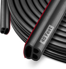 40 Feet Rubber Weather Stripping Door Seal Large Gap Self-Adhesive Strip Black 