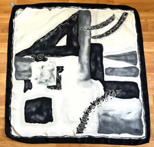 ENRICO COVERI silk scarf, rolled stitch, 85x87 cm.