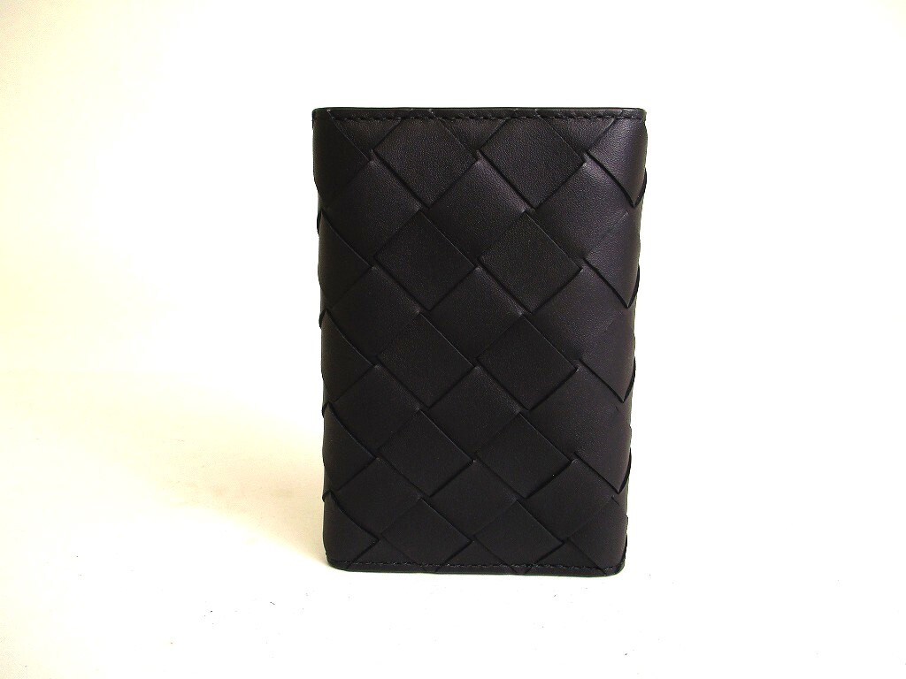 BOTTEGA VENETA Black Leather Silver H/W 6 Pics Key Cases