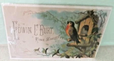 EDWIN C.BURT SHOES HUDSON & HOWES ELMIRA N.Y.PHIL 1876,PARIS VIENNA 1873 T.CARD