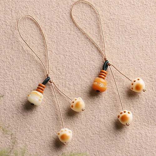 Kawaii Fortune Cat Paw Phone Strap Anti-lost Hang Ornament Pendant KeychaGU - 第 7/17 張圖片