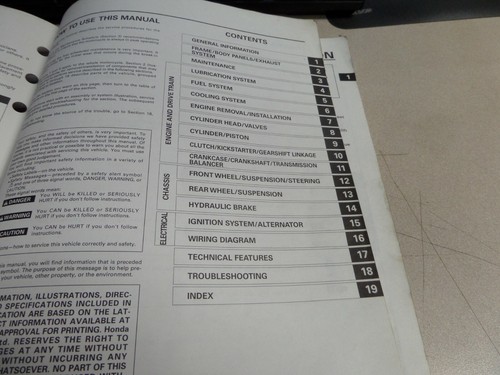 Manual de servicio de fábrica Honda 2002-2004 CRF450R 61MEN00 - Imagen 5 de 7
