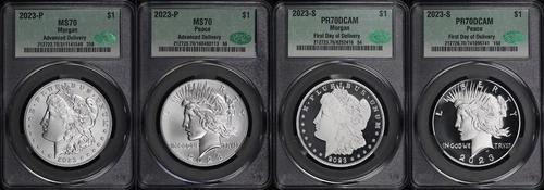2023-P&S Morgan & Peace Dollar CACG MS-70 & PR-70DCAM Advanced & First Delivery