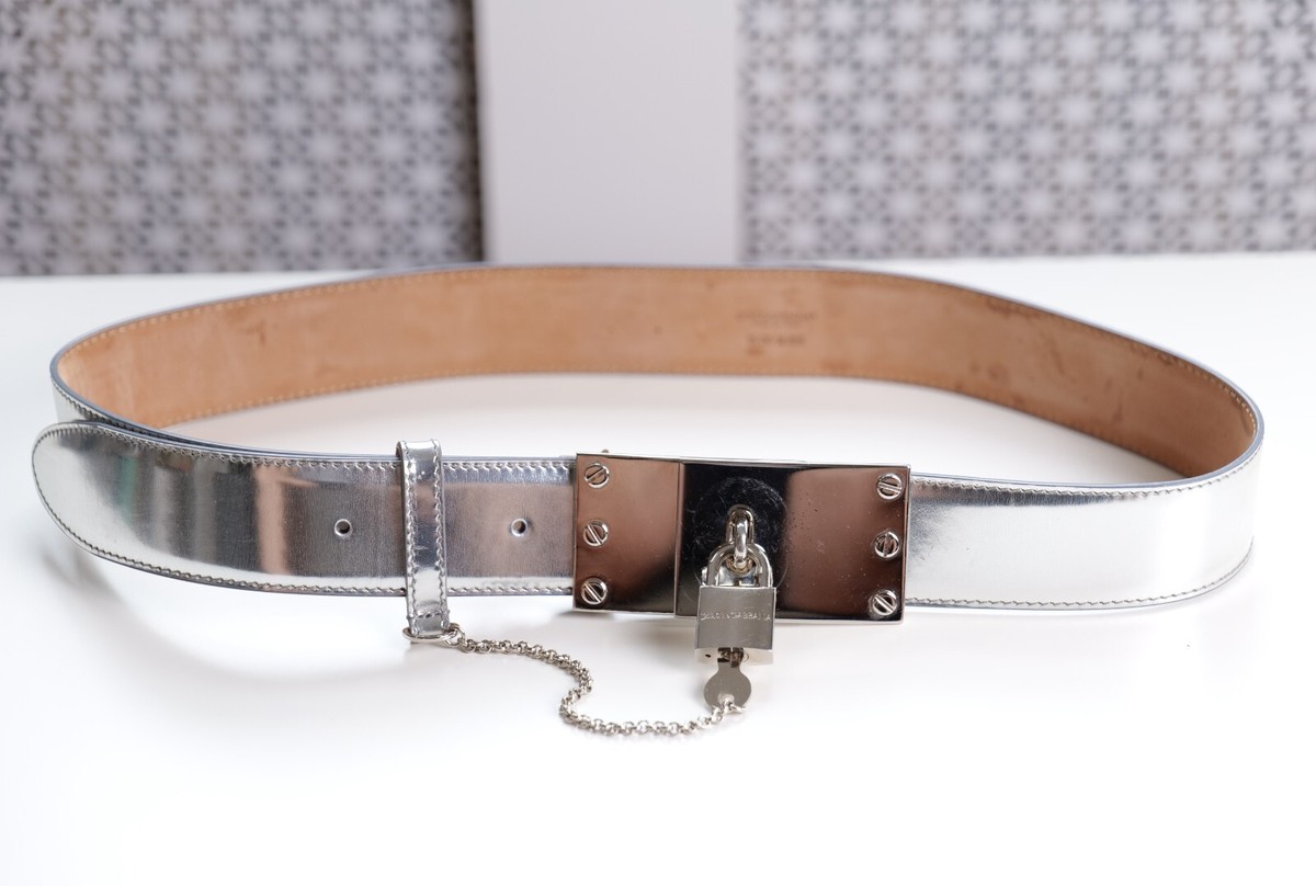 DOLCE & GABBANA ヴィンテージ レザーベルト Dolce & Gabbana Vintage Silver Buckle 