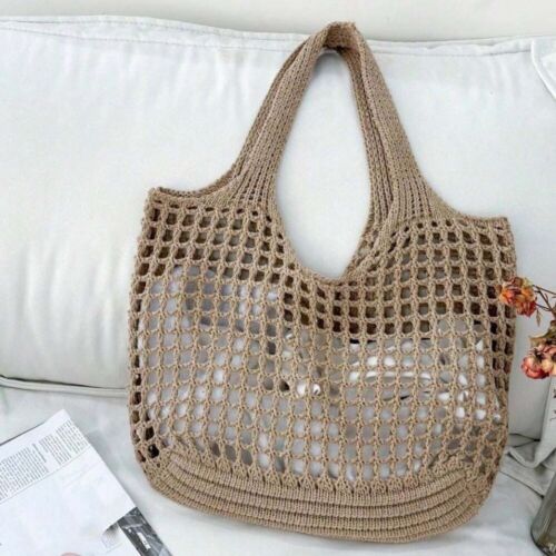 Breathable Shopping Straw Bag Sweet Summer Beach Handbag School - Picture 10 of 15