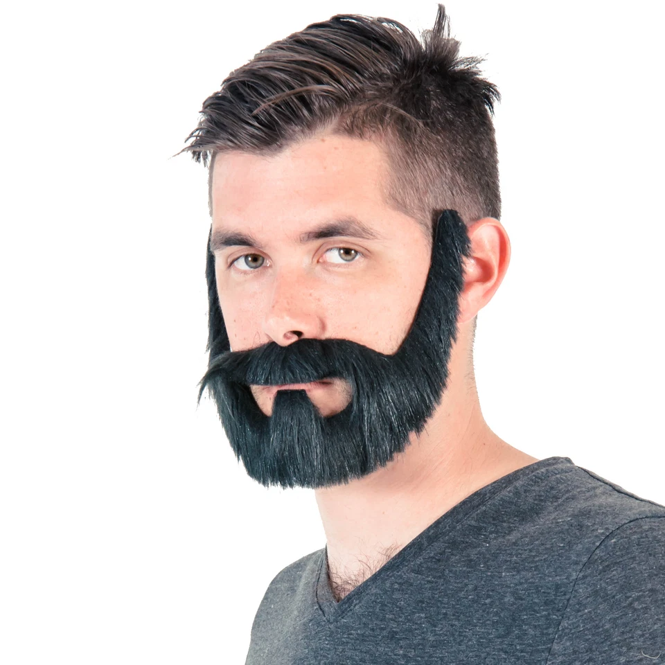 Disfraz de barba completa disfraz de Halloween para adultos accesorio pelo facial falso realista Foto 3 de 4