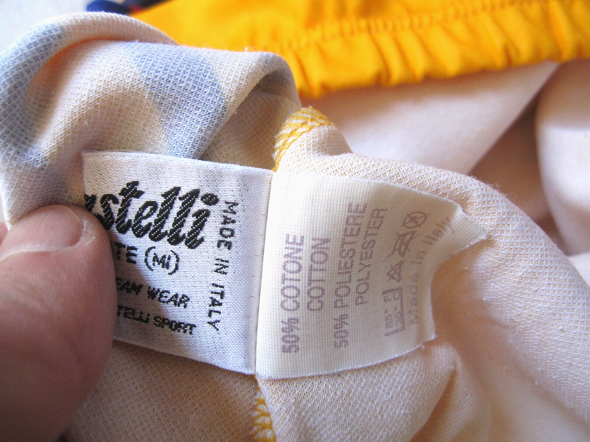 Maillot Cycliste Vintage Castelli Jaune - Homme Taille L - à Carreaux
