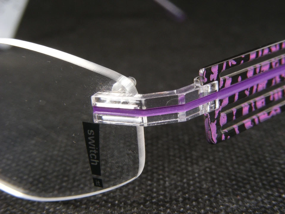 Switch it by EBM Combi 386 135 Púrpura ÚNICAS GAFAS RARAS 49-20-139mm Alemania Foto 4 de 4