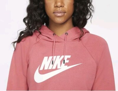 nike cropped fleece sweatshirt in pale coral