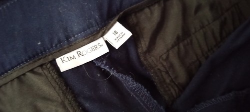 Women's shorts by Kim Rogers SZ 18 dark NAVY blue. Wide waistband. Stretch. - Picture 5 of 5