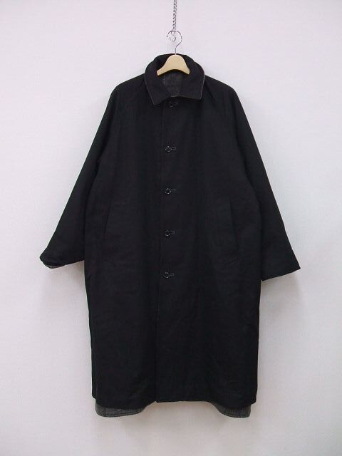YOKE REVERSIBLE KNIT BAL COLLAR COAT with tag reversible