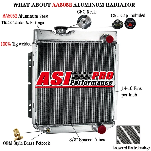 3 Row Aluminum Radiator For 65-66 Ford Mustang 1960-65 61 Falcon Ranchero Manual