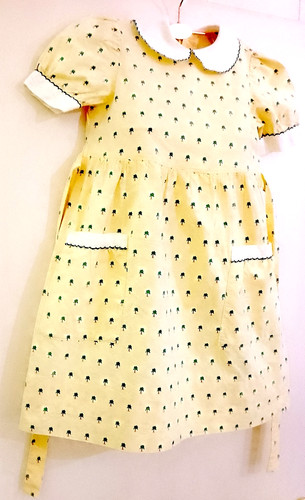 NAJ OLEARI 80s Italy Gorgeous Yellow Dress Botanical Center Trees for Girl