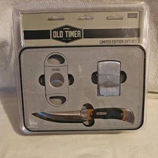 Old Timer Ltd Ed Gift Set W/ Lighter, Tin, Cigar Knife. NIP