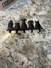 Dog hooks for leashes Black Metal 5-Hooks Doggie Wall-Mounted Rack