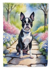 Caroline's Treasures Boston Terrier Spring Path Garden Flag DAC6577GF